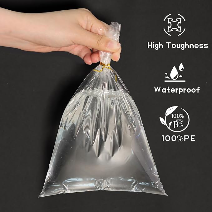 Clear Gift Bags 10 PCS 16x24 Inches Large Cellophane Wrap for Gift Baskets Wrapping Plastic with Ties for Gift Giving, Packaging Products