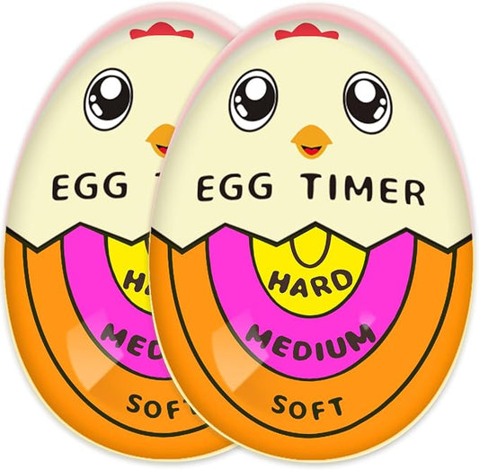 Lasubst Egg Timer for Boiling Eggs that Changes Color When Done, Orange, Pack of 2