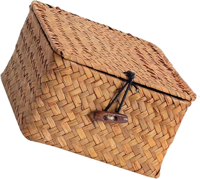 Covered Handcrafted Rattan Storage Basket User Friendly Materials for Neat Organization in Various Rooms User Friendly Organizers