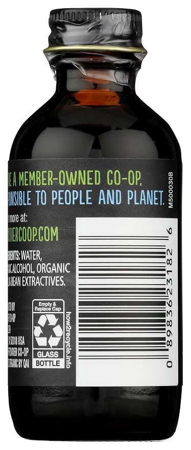 Frontier Co-op Organic Vanilla Extract, 2 Ounce Glass Bottle, Buttery Smooth, Sugar-Free Flavor For Smoothies and More