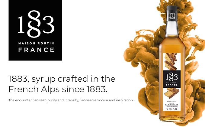 1883 Gingerbread Syrup for Drinks, Made in France, 1 Liter Glass Bottle