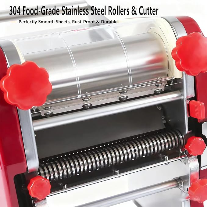 Commercial Pasta Maker – 550W Electric Dough Sheeter Noodle Roller with 3/9mm Blades, Adjustable 0.3-5mm Thickness, for Pasta, Dumplings – Restaurant & Home Use