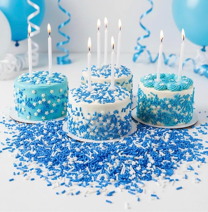 Manvscakes Sprinkles- Edible Cake and Cupcake Sprinkles with Assorted Shapes and Sizes for Parties, Metallic Sprinkle Mix for Cookies, Ice Cream, Cake and Cupcake Decorating