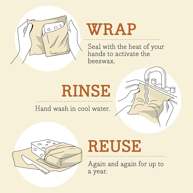 Bee's Wrap Beeswax Wraps for Bread - Beeswax Bread Wrap for Sourdough & Bread Storage - Plastic Free Made in USA Reusable Natural Food Wrap - Garden Party