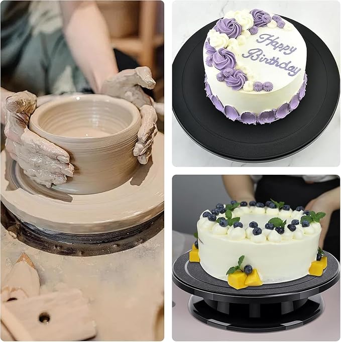 11 Inch Cake Stand, Rotating Cake Turntable for Decorating, Display & Baking, Smooth Revolving Spinner Stand