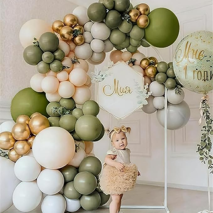 PartyWoo Sage Green Balloons 100pcs Different Sizes of 36 18 12 10 5 Inch Olive Boho Green Latex Balloon Arch Kit for Wedding Birthday Dinosaur Jungle Golf Football Theme Party Decorations Green-F11