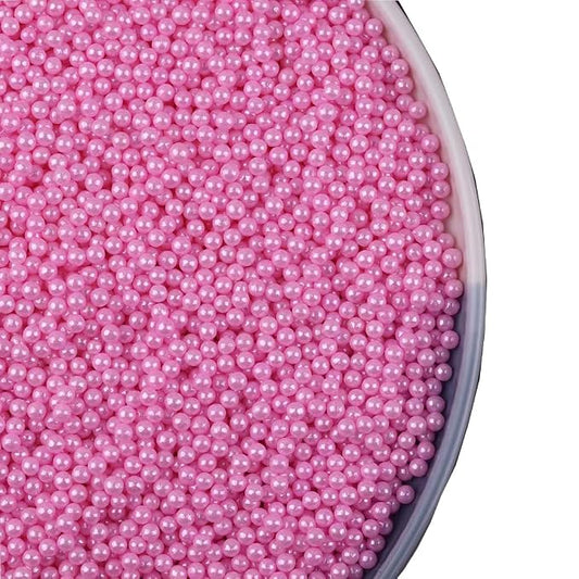 Pink Pearl Sprinkles130g/4.6oz Edible Pearls for Wedding Cake Decorations,Cake sprinkles,Cookie sprinkles,Sugar Pearl, Edible Candy Pearlsfor Cake Cupcake Decorationg(4mm-Pink)