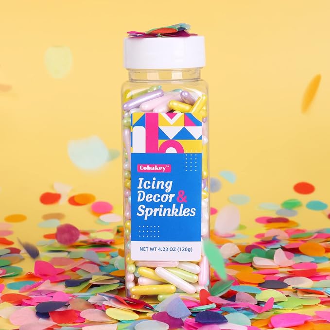 Sprinkles for Cake Decorating 4.2 Ounce Edible Sprinkles for Cookie Decorating, Cupcake Topper, Ice Cream, Candy, Chocolate, Parties (sugar rods)