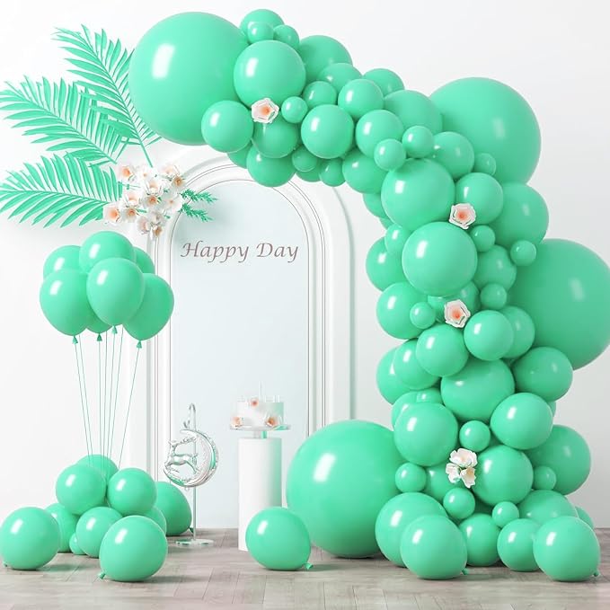 Voircoloria 130pcs Teal Balloons Different Sizes 18" 12" 10" 5" Turquoise Blue Balloons for Boys Girls Baby Shower Wedding Anniversary Graduation Engagements Birthday Party Decorations