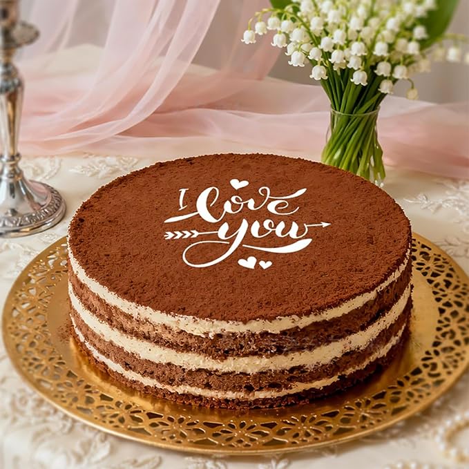 Stencil for Tiramisu Cake Painting Letter Design Decorating Tool Tiramisu Decorating Painting Stencil