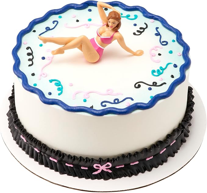 DecoSet® Foxy Fran Cake Decoration Kit, 1 Piece Cake Topper For Bachelor Party, Reusable Celebration Display