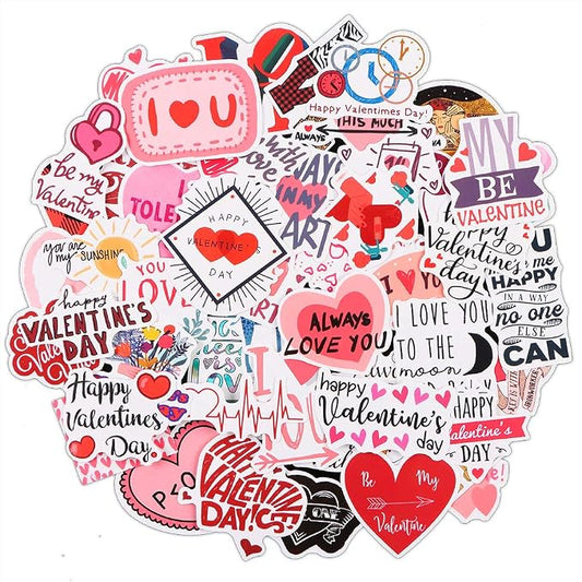 FaCraft Valentines Day Stickers - Love Sticker Scrapbook Stickers for Laptop Gift Box Envelopes Seal I Love You Card, Couple Daily Planner, Weeding Scrapbooking Supplies Valentine Sticker