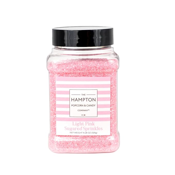 Pink Sanding Sugar Light Pink Sprinkles 11.28 oz, Pink Sugar Sprinkles, Sanding Sugar For Cookie Decorating, Sanding Sugar For Baking, Pink Sugar, The Hampton Candy Company