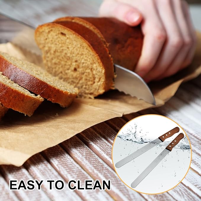 ATB Multiple Serrated Bread Knife, Bread Slicer For Homemade Bread, 9.6 Inch Stainless Steel Sharp Blade Edge Cake knife, Bread Cutter for Slicing Crusty Sourdough Bread
