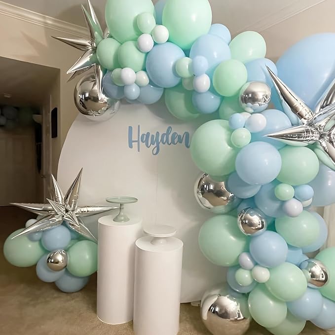 Voircoloria 110pcs Mint Green Balloons 12inch Pastel Green Latex Party Balloons for Baby Shower,Graduation, Wedding, Birthday, New Year, Anniversary Party Decorations