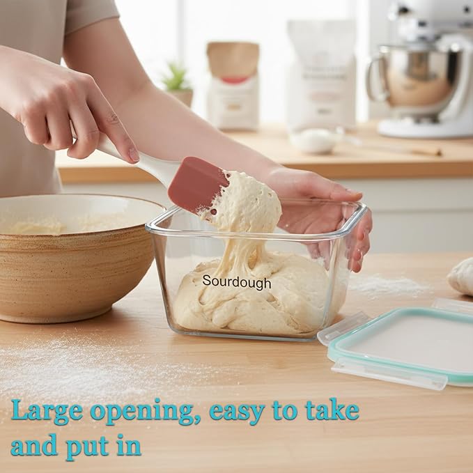 2.6L/88 oz Sourdough Starter Jar, Large Glass Jar with Airtight Lid, Sourdough Bread Baking Supplies, Sour Dough Starter Tools Kit, Wide Mouth Fermentation Jar, Kitchen Food Storage Container