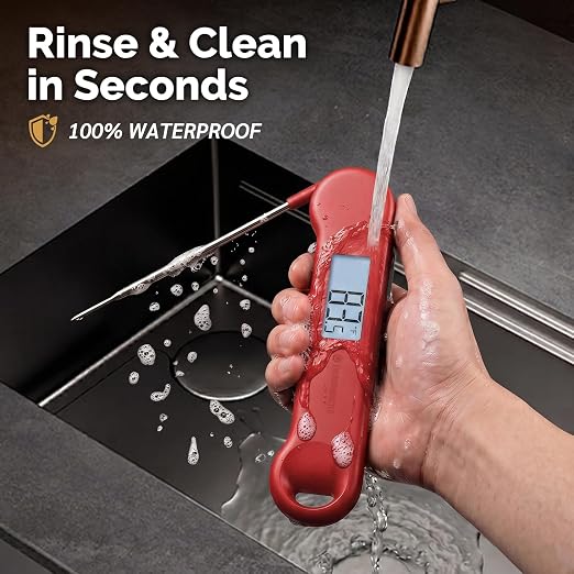 0.5 Sec Instant Read Grill Meat Thermometer Digital Food Cooking BBQ, Red