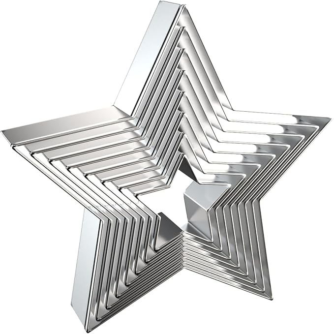 Star Cookie Cutter Set 8-Piece 1.5" to 5" by QAAQS