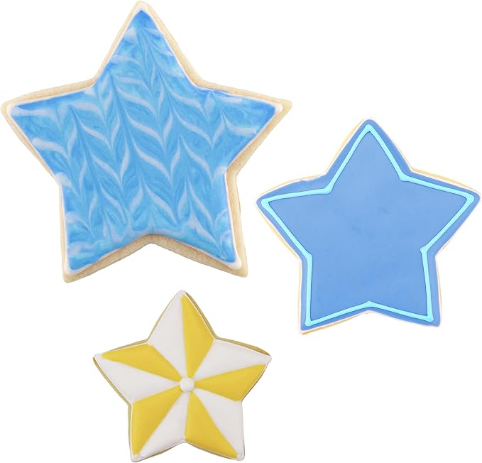 Ann Clark Star Cookie Cutters 3-Pc. Set Made in the USA, 4", 3.25", 2.75" Shapes