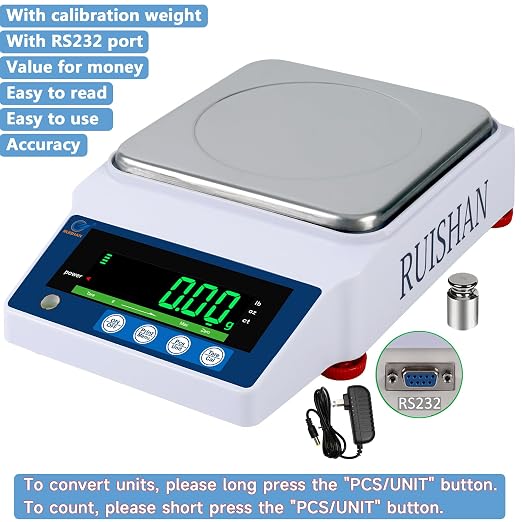 Large Range Lab Scale - 6kg Precision Electronic Digital Analytical Balance Scale