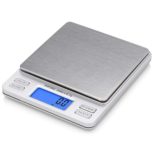 Smart Weigh Pro Digital Pocket Scale – 2000g x 0.1g Precision Gram Scale with LCD Display, 6 Weighing Units, Hold & Count Functions – Includes 2 Trays and Batteries (Silver) — Case of 40