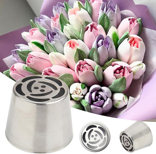 Extra Large Russian Piping Tips for Marshmallows Stainless Steel Flower Frosting Nozzles many styles Cake Decorating Baking tool for Buttercream, Cupcakes Cookies(SL91)