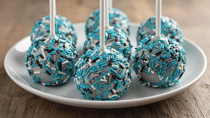 NCS North Carolina Game Day Black, White, Teal & Silver Jimmies Edible Sprinkles – Cupcake, Cake & Cookie Decorations, 7 oz