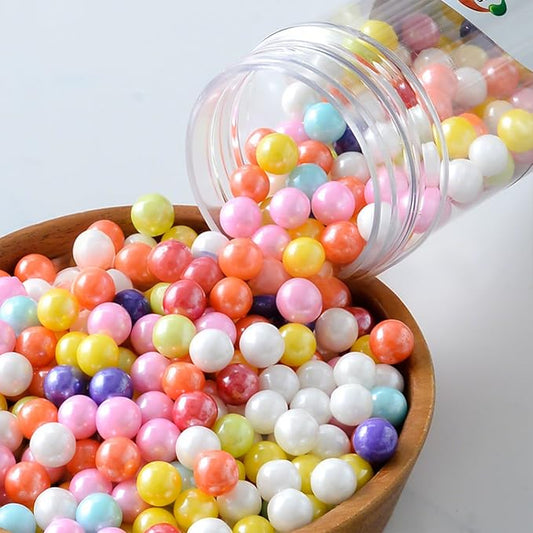 Edible Rainbow Sugar Sprinkles Rainbow Pearl Sprinkle Baking Decorations 7mm 130g/4.58 Oz White Sugar Pearls for Cake Decorating Edible Ball Candy Pearls Ice Cream Toppings Wedding Chirstmas Supplies