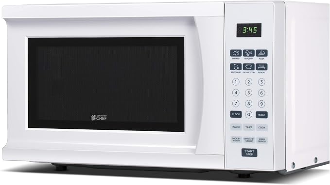 Commercial CHEF 701 Watt Counter Top Microwave Oven, 0.7 Cu. Ft, White