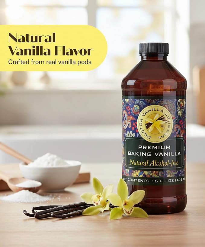 Premium Baking Vanilla Flavor, 16 fl oz - alcohol‑free, Madagascar Bourbon vanilla, sugar‑free, GMO‑free, gluten‑free, vegan, paleo, keto, kosher, and halal