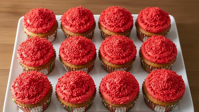 NCS Red Jimmies Edible Sprinkles – Cupcake, Cake & Cookie Decorations, 7 oz