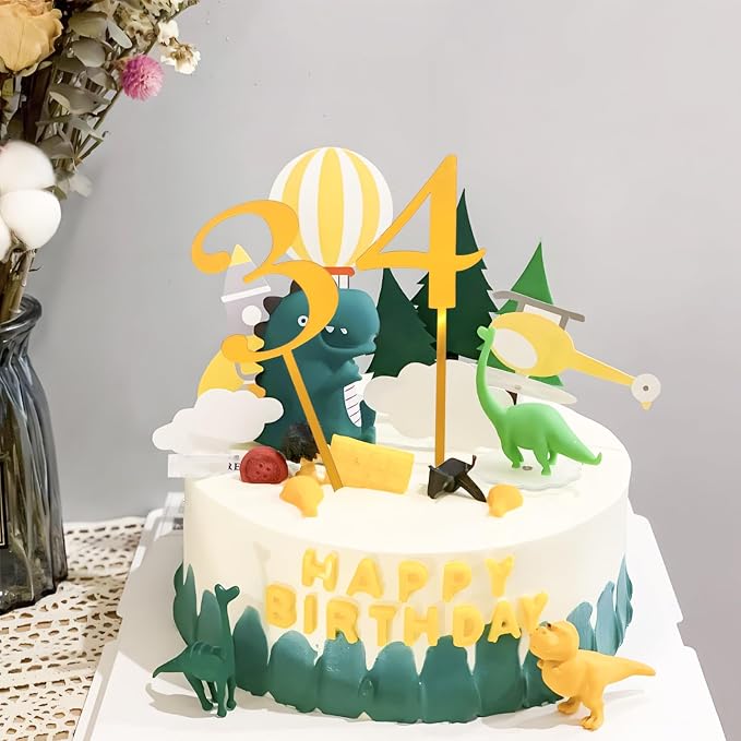 Pine & Linen 20 Pcs Acrylic Numbers Cake Topper,Shiny Number Toppers Birthday Cupcake Decorations,0-9 Number for Birthday Party/Wedding Anniversary(Gold)