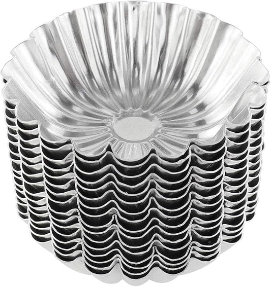 20Pcs Egg Tart Molds, Mini Tart Pan Aluminium Pie Tins Cupcake Cake Baking Cups