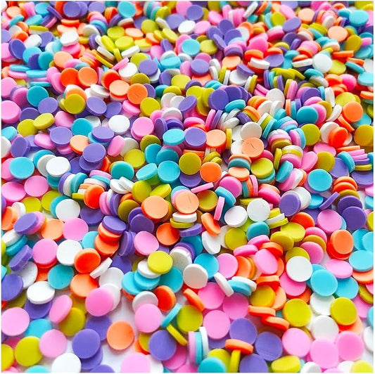 EHOPE 100G Fake Sprinkles Polymer Sprinkles Faux Sprinkles Resin Sprinkles Clay Sprinkles For Resin Fake Candy Sprinkles for Nail Art DIY Crafts Cake Phone Case (100G Round-8)