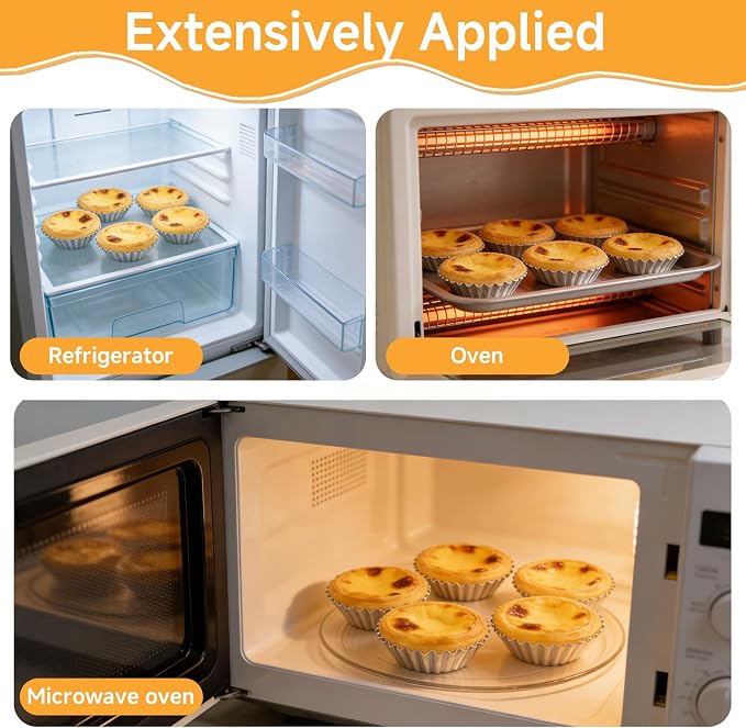 40 Pcs 2.75 Inch Egg Tart Molds, Non-Stick Aluminium Tartlet Pans for Baking, Ensaymada Molder Filipino Style for Home Bakers Pastry Chefs Mini Pie Cupcake Dessert