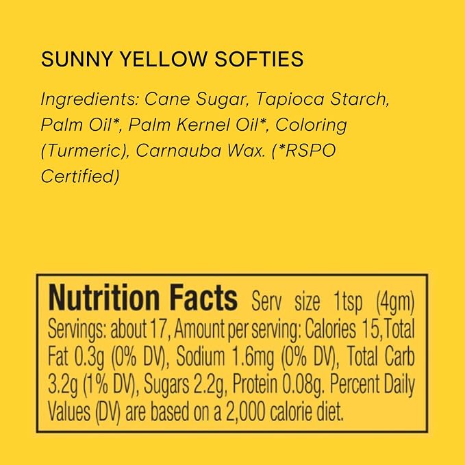 Supernatural Softies and Crunchies Sprinkles by Supernatural, Dye-Free, Made in USA, Soy Free, Gluten Free, Vegan (Sunny Yellow, 16oz)