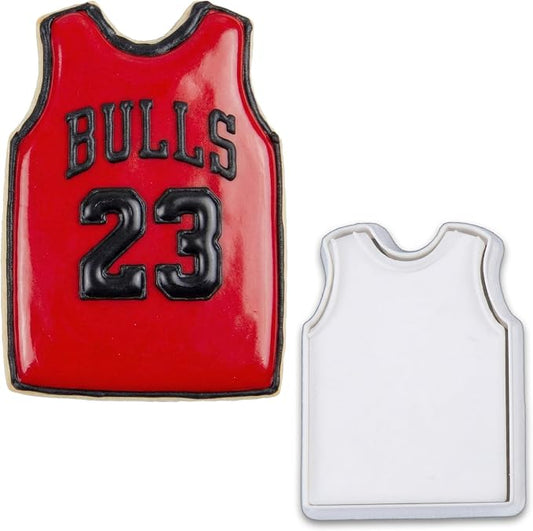 Mostop Basketball Jersey Cookie Cutter with Stampers, 3D Sports Cookie Cutter Set, Cake Decoration Tools Birthday Party Supplies Favors