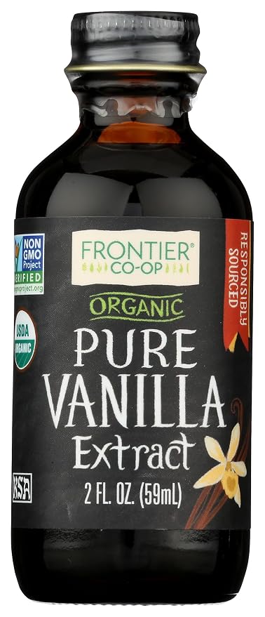 Frontier Co-op Organic Vanilla Extract, 2 Ounce Glass Bottle, Buttery Smooth, Sugar-Free Flavor For Smoothies and More