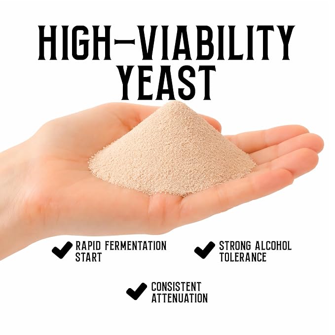Craft A Brew - Distillers Active Dry Yeast (DADY) - Fast Starts, High Alcohol Tolerance & Clean Fermentations - For At Home Distilling - For Grain Mash Fermentations in Whiskey, Rum, Brandy -1 lb Bag