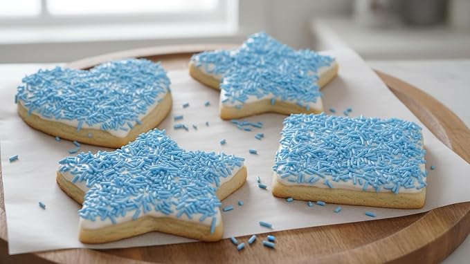 NCS Placid Blue Jimmies Edible Sprinkles – Cupcake, Cake & Cookie Decorations, 7 oz