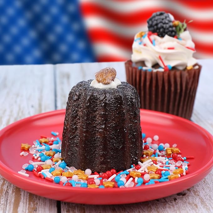 Red White and Blue Sprinkles - Patriotic 4th of July Sprinkles for Cake Decorating, 4.6oz Jimmies Nonpareils Stars Sprinkle Mix, Edible Cake Sprinkle for Baking, Cookie, Cupcake, Ice Cream Toppings