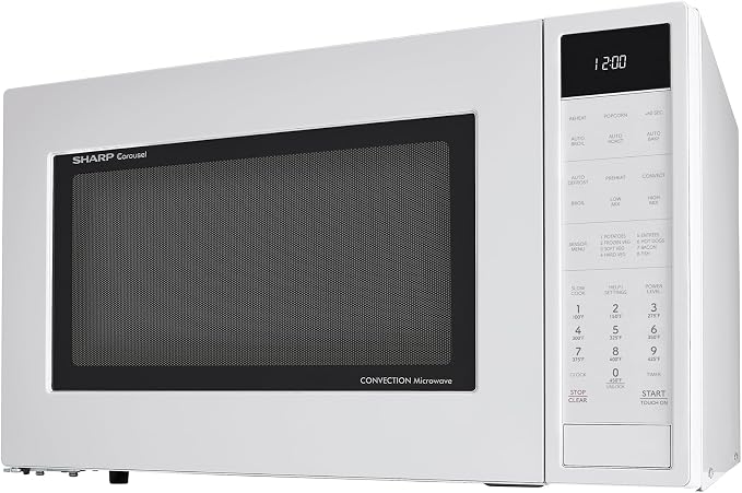 SHARP SMC1585KW Convection Countertop Microwave Oven with Removeable 15.4" Carousel Turntable, 1.5 Cubic Feet, 900 Watt, Sensor Cooking, White