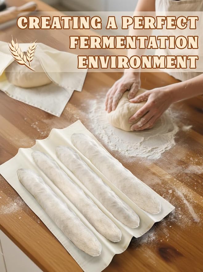 6Pcs Tea Towels for Sourdough Bread Baking - 14"x18" 100% Cotton Reusable Flour Sack Towels, Proofing Cloth Supplies for Baguettes, Loaves, Ciabatta Dough Rising