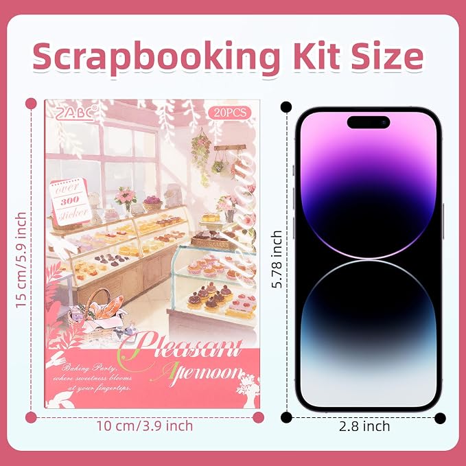 Afternoon Tea Series Sticker Scrapbooking Supplies for Junk Journal, 20 Sheets PET Stickers
