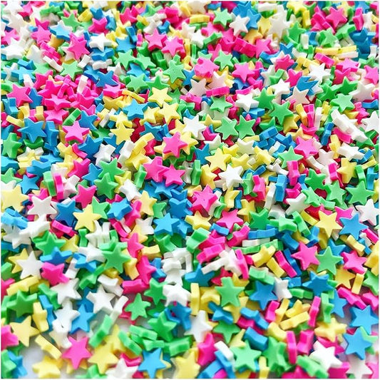 EHOPE 100G Fake Sprinkles Polymer Sprinkles Faux Sprinkles Resin Sprinkles Clay Sprinkles For Resin Fake Candy Sprinkles for Nail Art DIY Crafts Cake Phone Case (100G Pentagram-5)