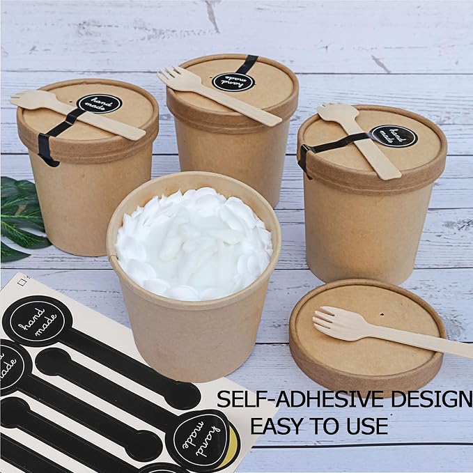 300 Pcs Black Handmade Bakery Stickers, Tamper Seal Labels | 3.93 x 1.18 in peel-and-stick paper labels for bakery packaging, cake boxes, candy bags, dessert cups, envelopes, and crafts.