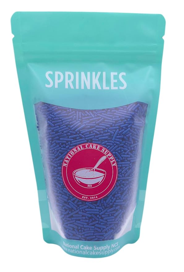NCS Dark Blue Jimmies Edible Sprinkles – Cupcake, Cake & Cookie Decorations, 7 oz