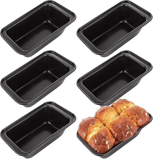 QTLCOHD 6 Pack 6" x 3" Bread Loaf Pans | Non stick Carbon Steel Bread Pans for Baking Homemade Bread