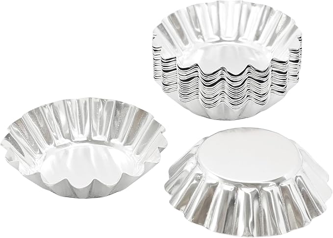 pson 20Pcs 2.95 Inch Egg Tart Molds, Non-Stick Aluminum Mini Tart Pans for Baking Tarts, Pies, Cupcakes, Muffins, Pudding, and Desserts