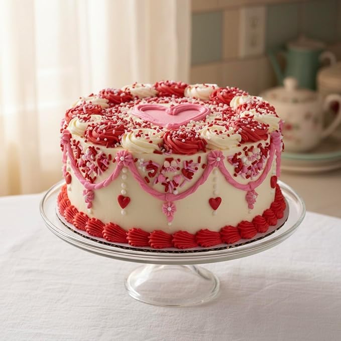 Manvscakes, Valentine Sprinkles for Baking, Edible Heart Decorations, Natural Colors, Pink and Red, No Artificial Dyes, Nut and Gluten Free, 3oz